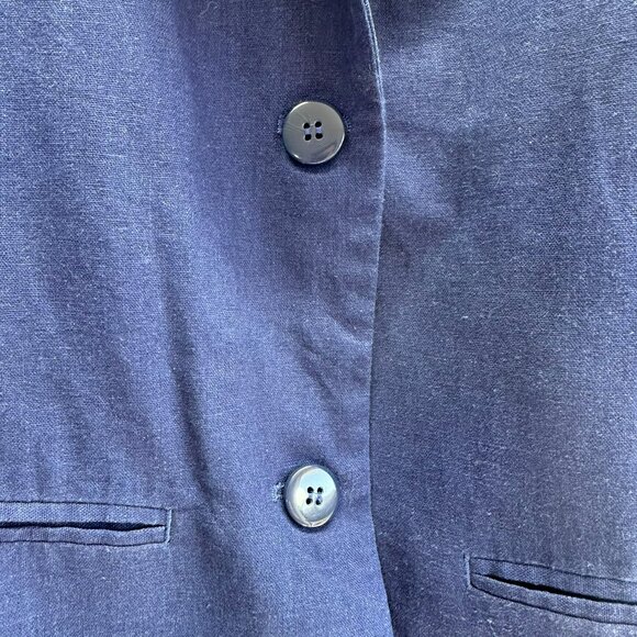 Chadwicks of Boston Women's Linen Blend Navy Blazer Button Closure Size 10 - Picture 5 of 12